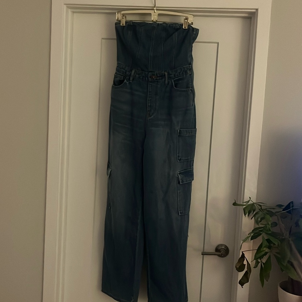Denim cargo jumper